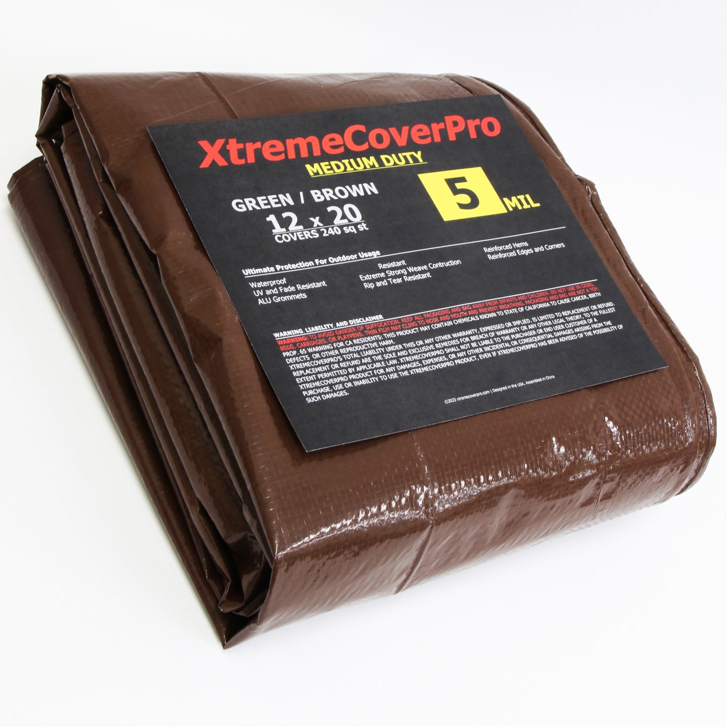Medium Duty 5MIL Green/Brown Tarp