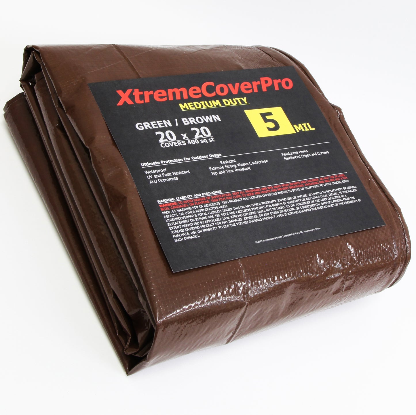 Medium Duty 5MIL Green/Brown Tarp