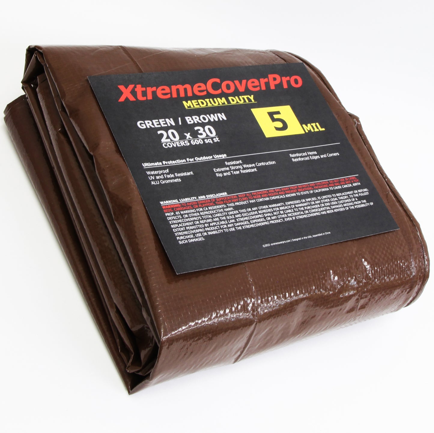 Medium Duty 5MIL Green/Brown Tarp