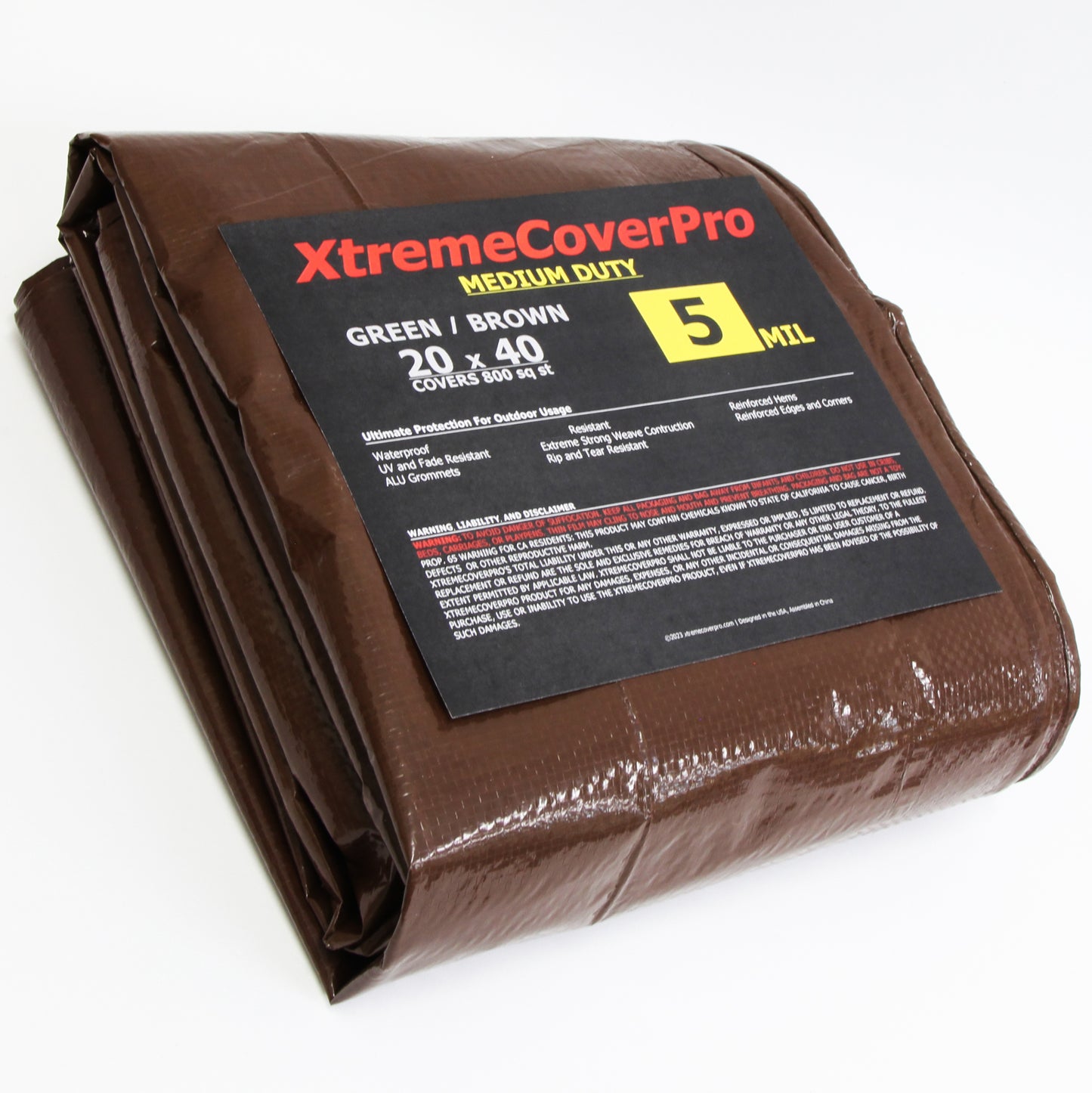 Medium Duty 5MIL Green/Brown Tarp