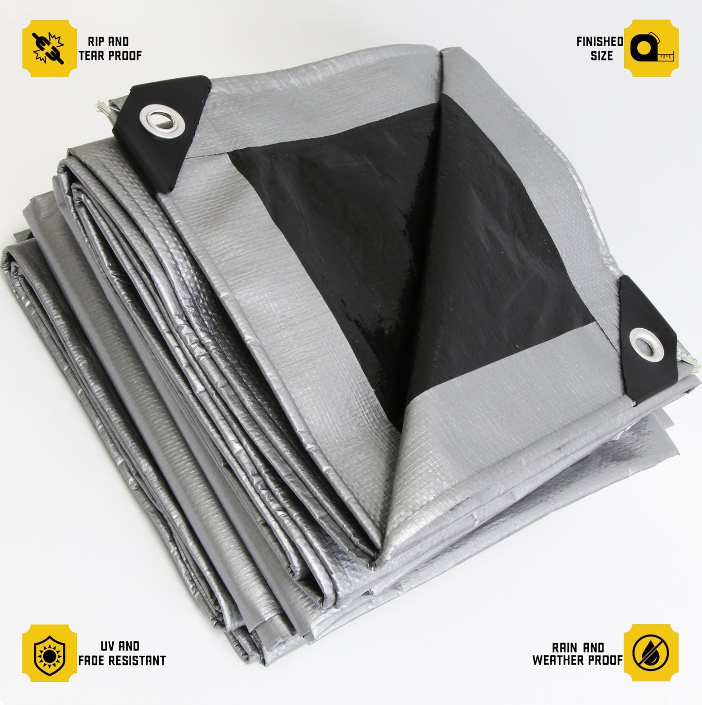 Heavy Duty 8MIL Silver/Black Tarp